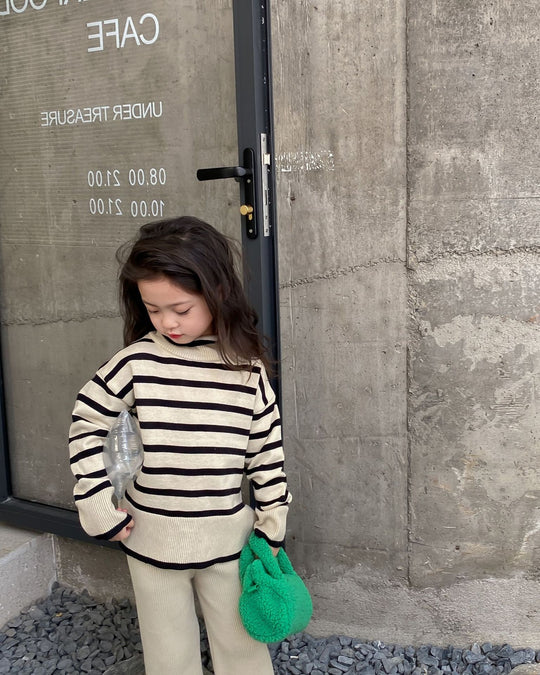 ボーダートップスニットセットアップ