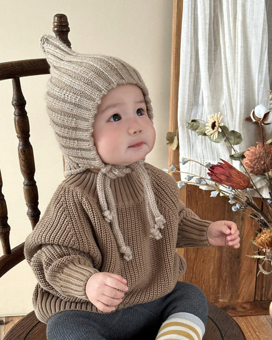 とんがりリブニットボンネ