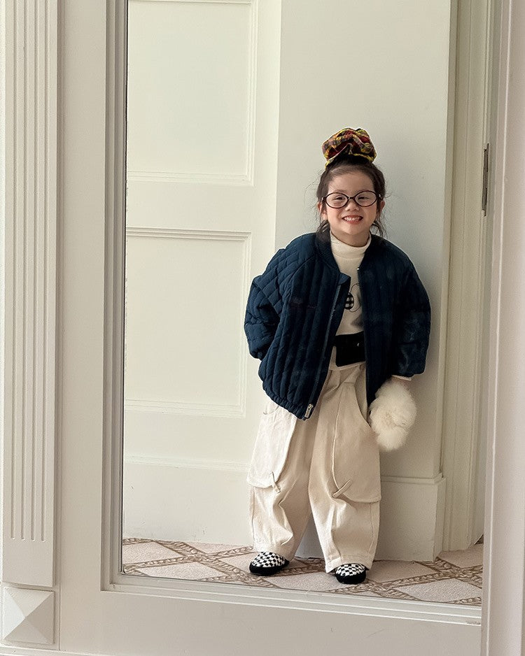 スクープポケット裏起毛ワークパンツ