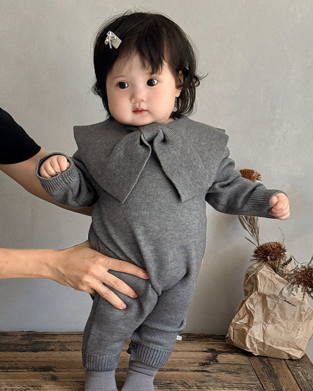 リボンセーラーニットカバーオール