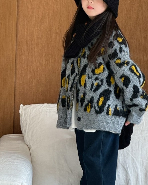 レオパードニットカーディガン