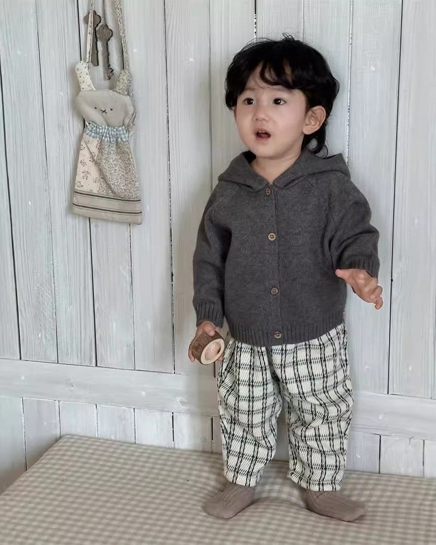 ポンポン耳ニットフーディー