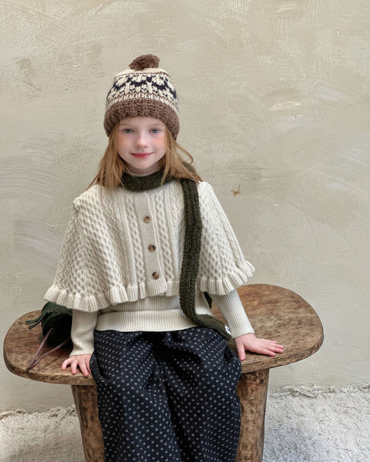 フリルケープ付リブニット