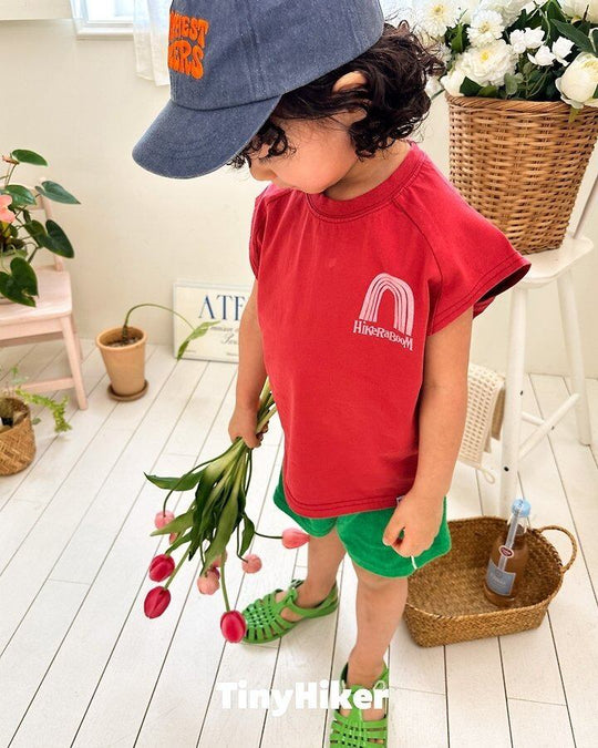 [TinyHiker]rainbow raglan T