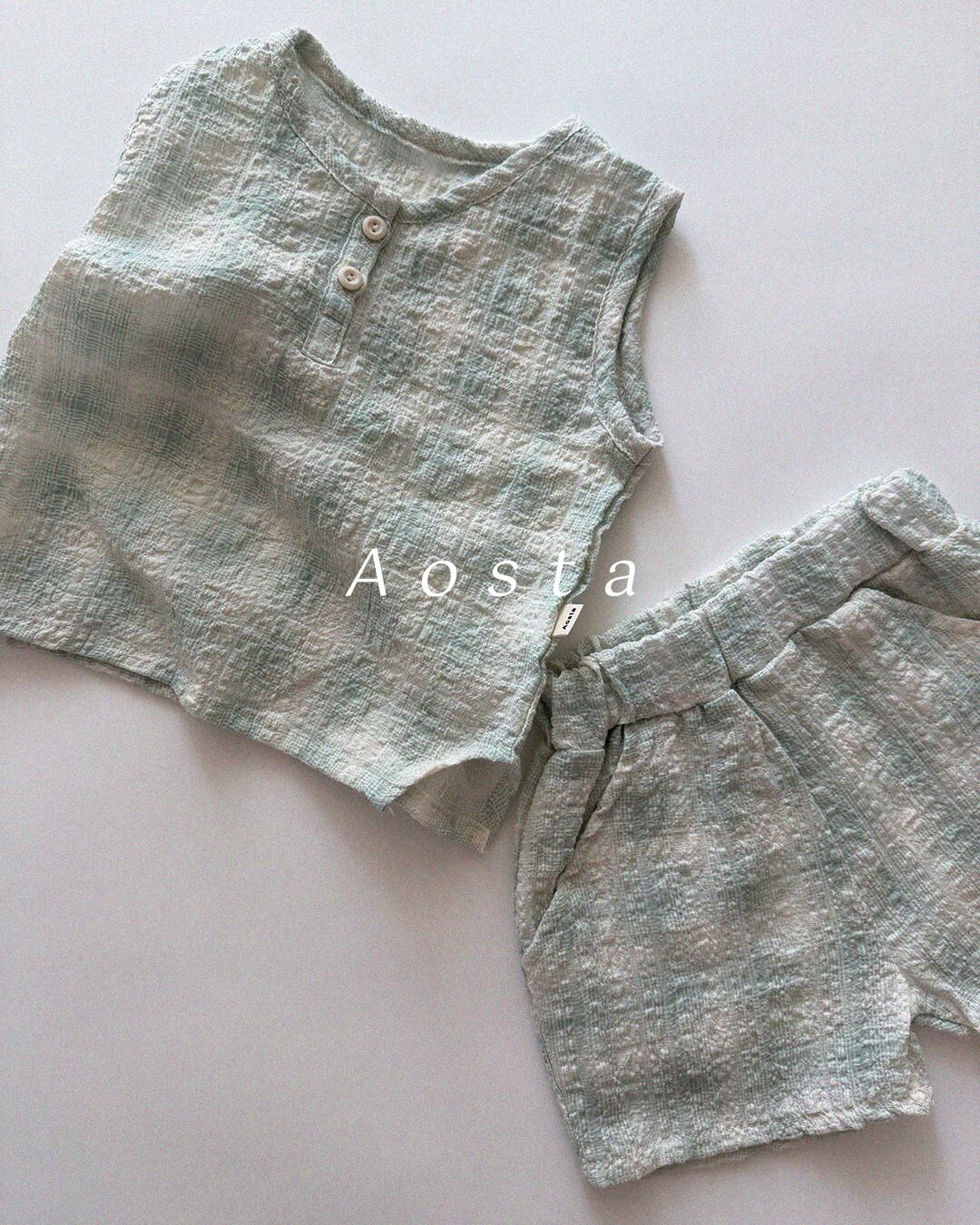 [aosta]check short pants