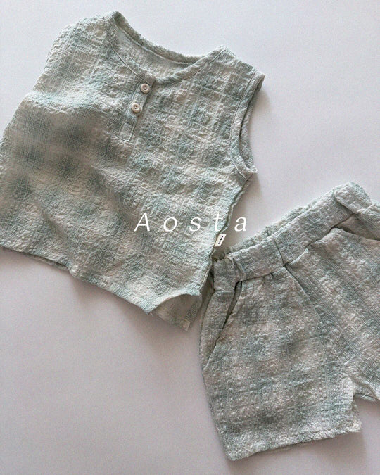 [aosta]check short pants