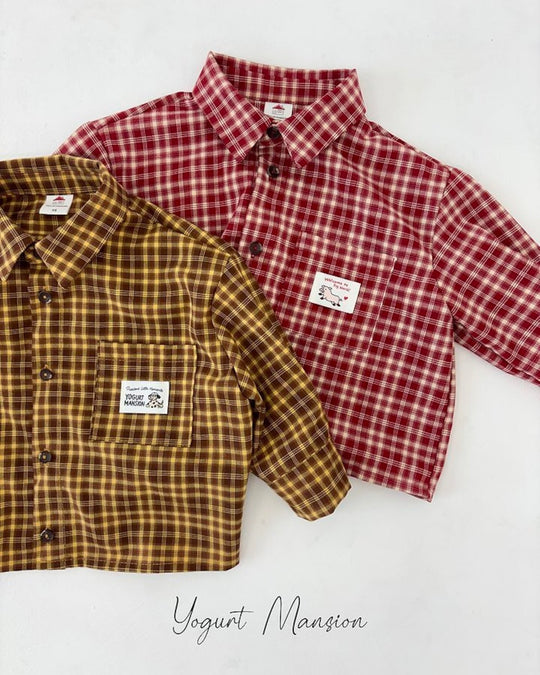[yogurt mansion]check shirt