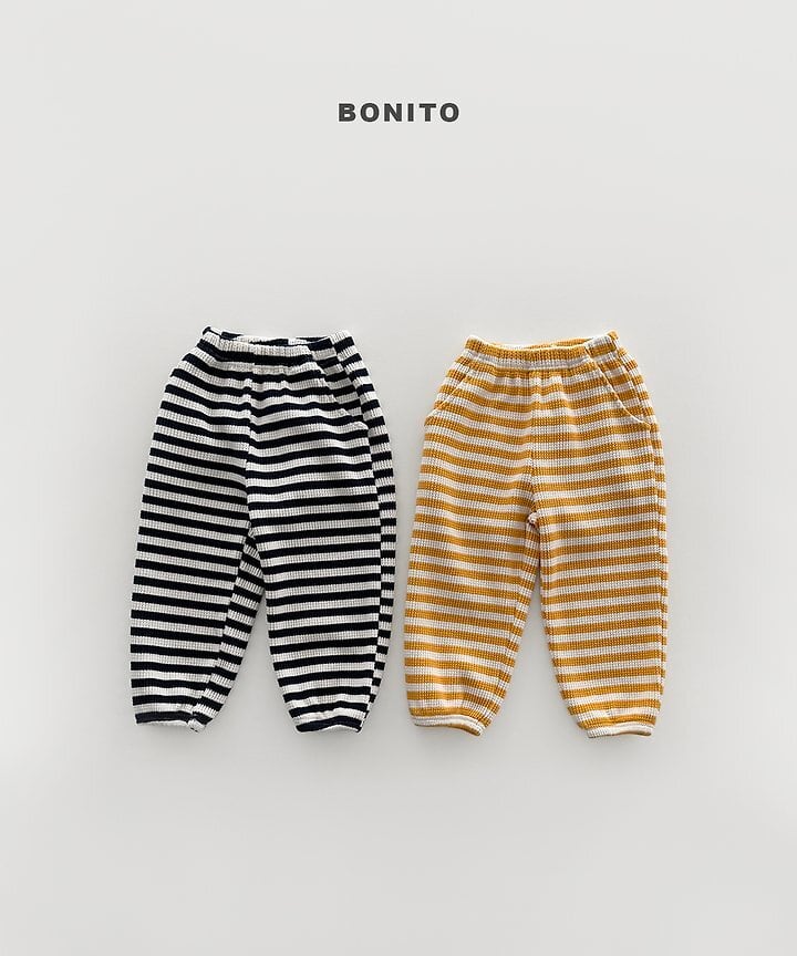 [BONITO]ワッフルボーダージョガーパンツ