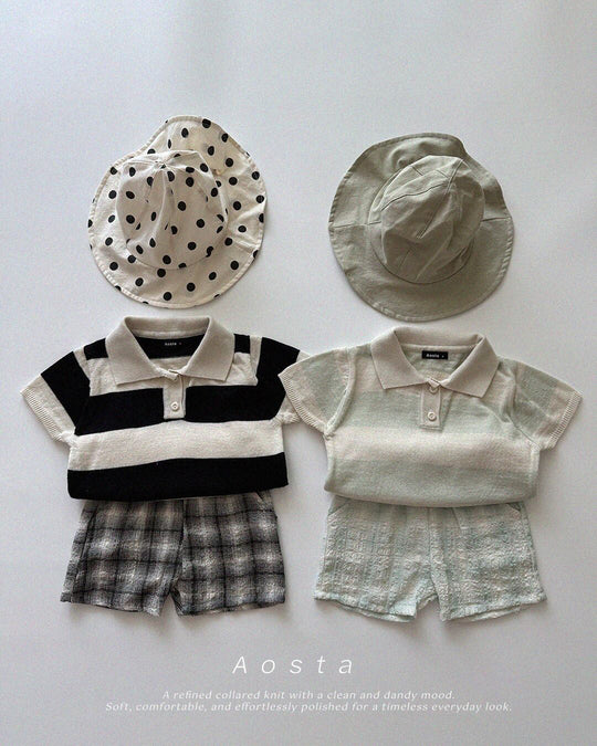 [aosta]check short pants