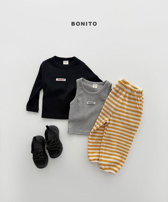 [BONITO]ワッフルボーダージョガーパンツ
