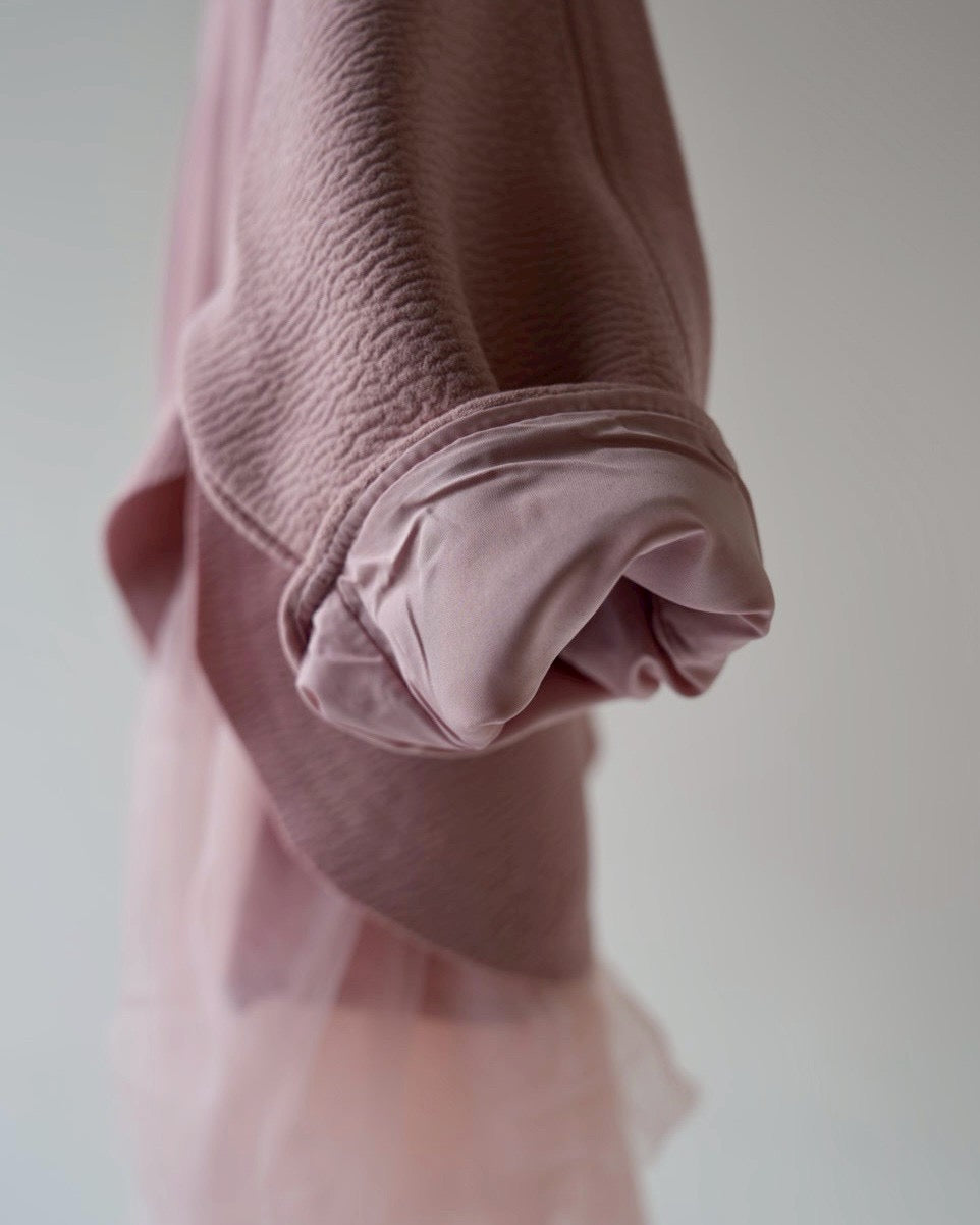 チュールレイヤーラペルトップス