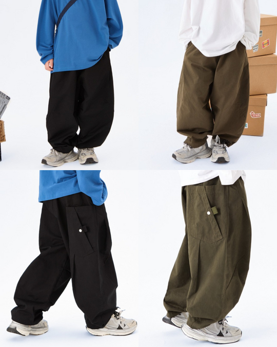 コットンルーズテーパードパンツ