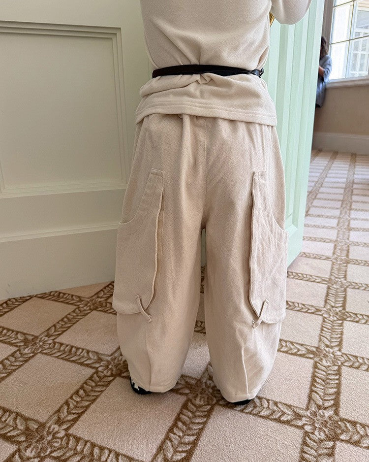 スクープポケット裏起毛ワークパンツ