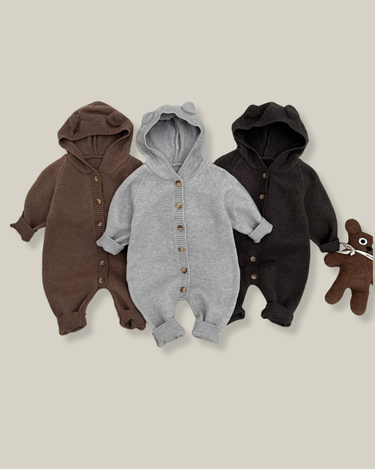 ねこ耳フーディニットロンパース