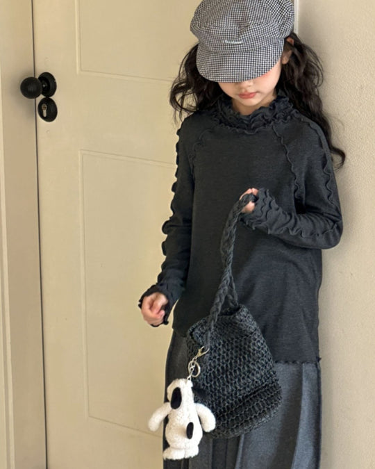 ラグランメロウリブトップス