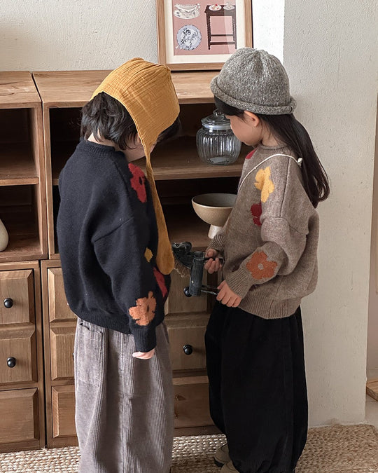 フラワージャガードニット