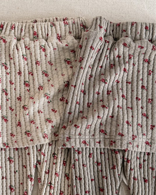 小花柄スカートリブパンツ