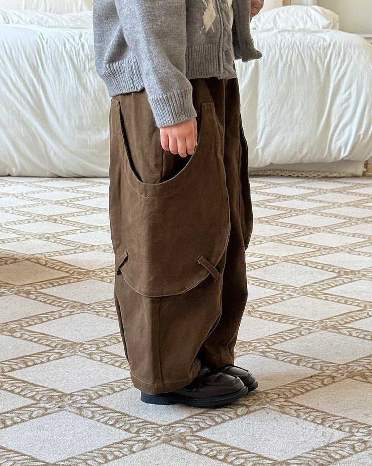 スクープポケット裏起毛ワークパンツ