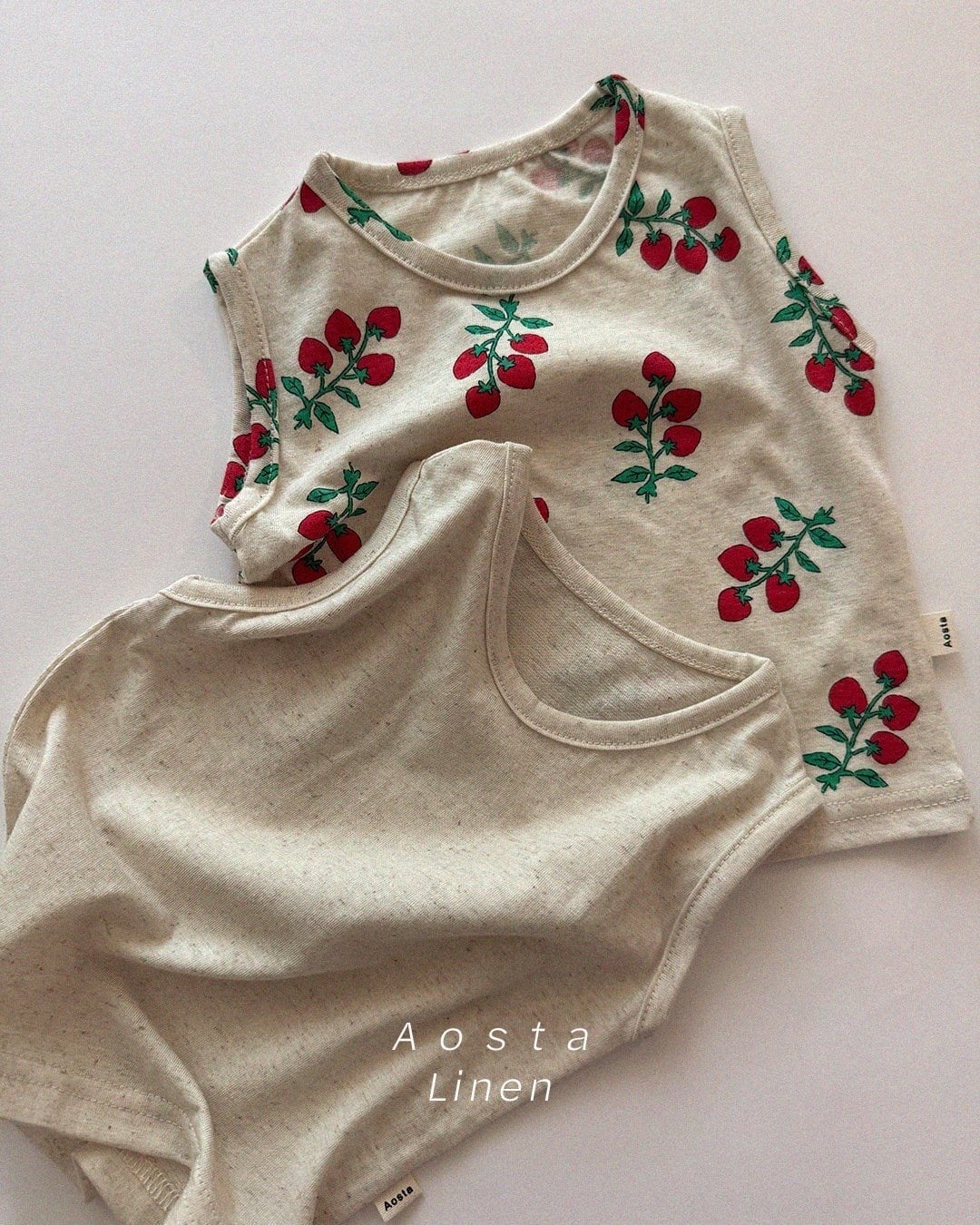 [aosta]linen sleeveless T
