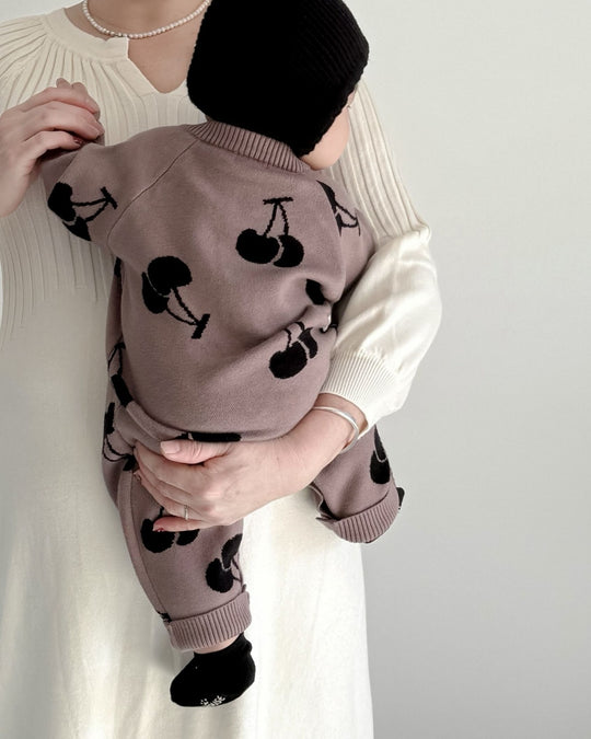 ジャガードニットロンパース