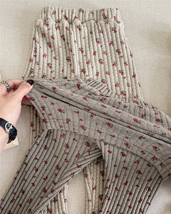小花柄スカートリブパンツ