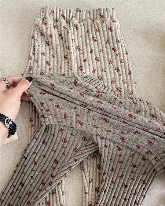 小花柄スカートリブパンツ