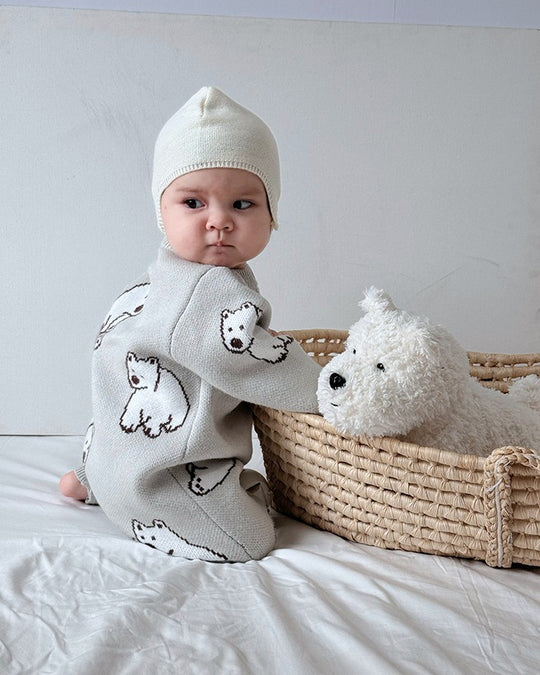 しろくまニットロンパース