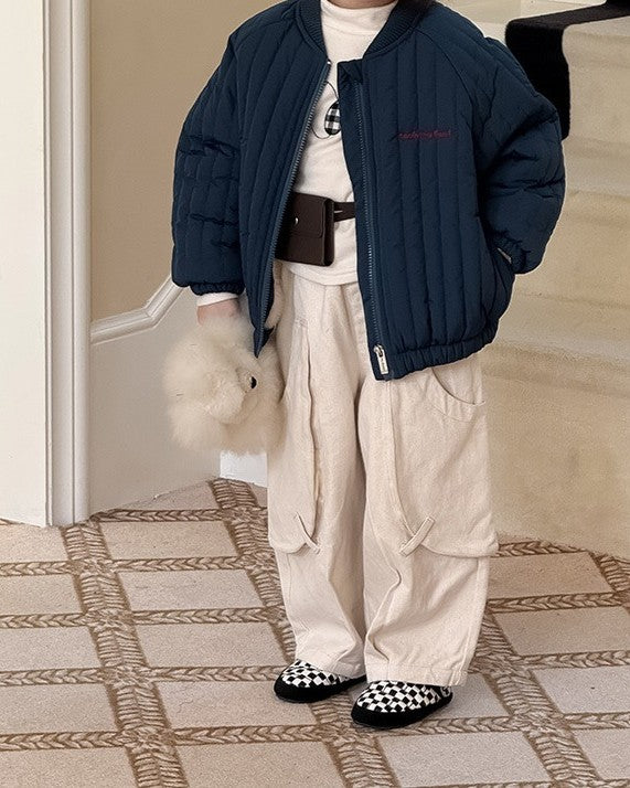 スクープポケット裏起毛ワークパンツ