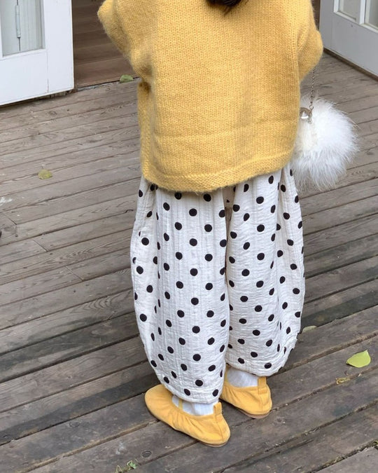 ラインステッチドットボリュームパンツ