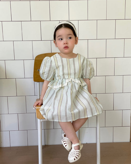 マルチストライプリンクルワンピース