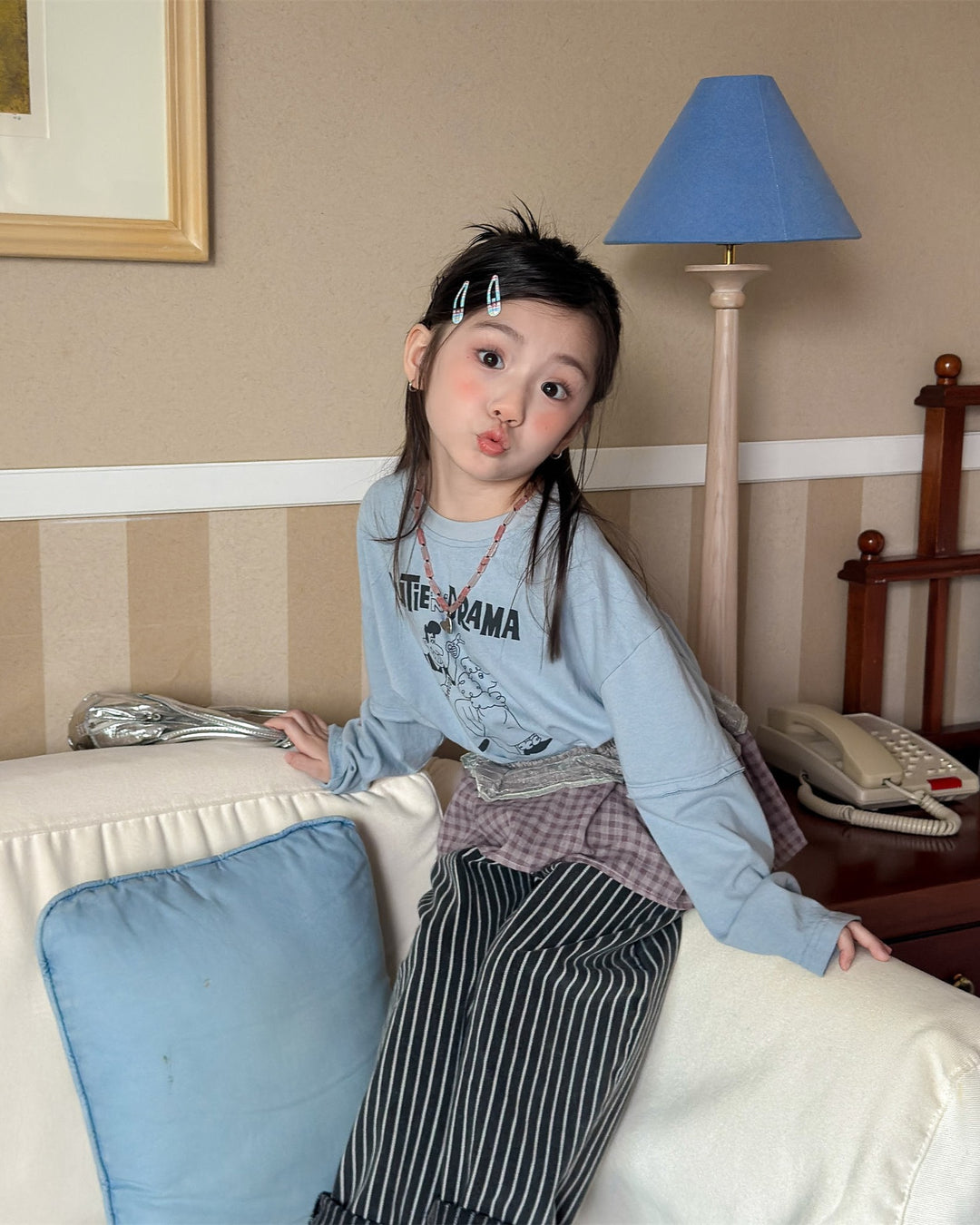 レイヤードショート丈プリントT