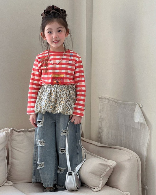 ギンガムプリントT