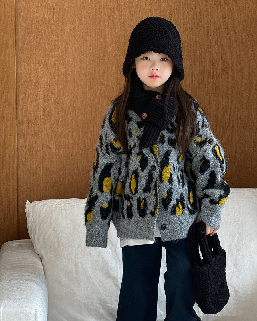 レオパードニットカーディガン