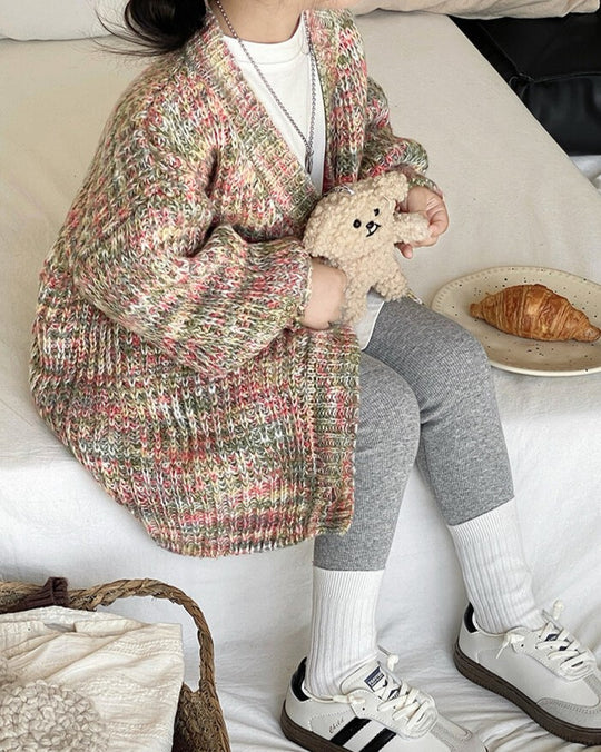 ミックスカラーニットカーディガン