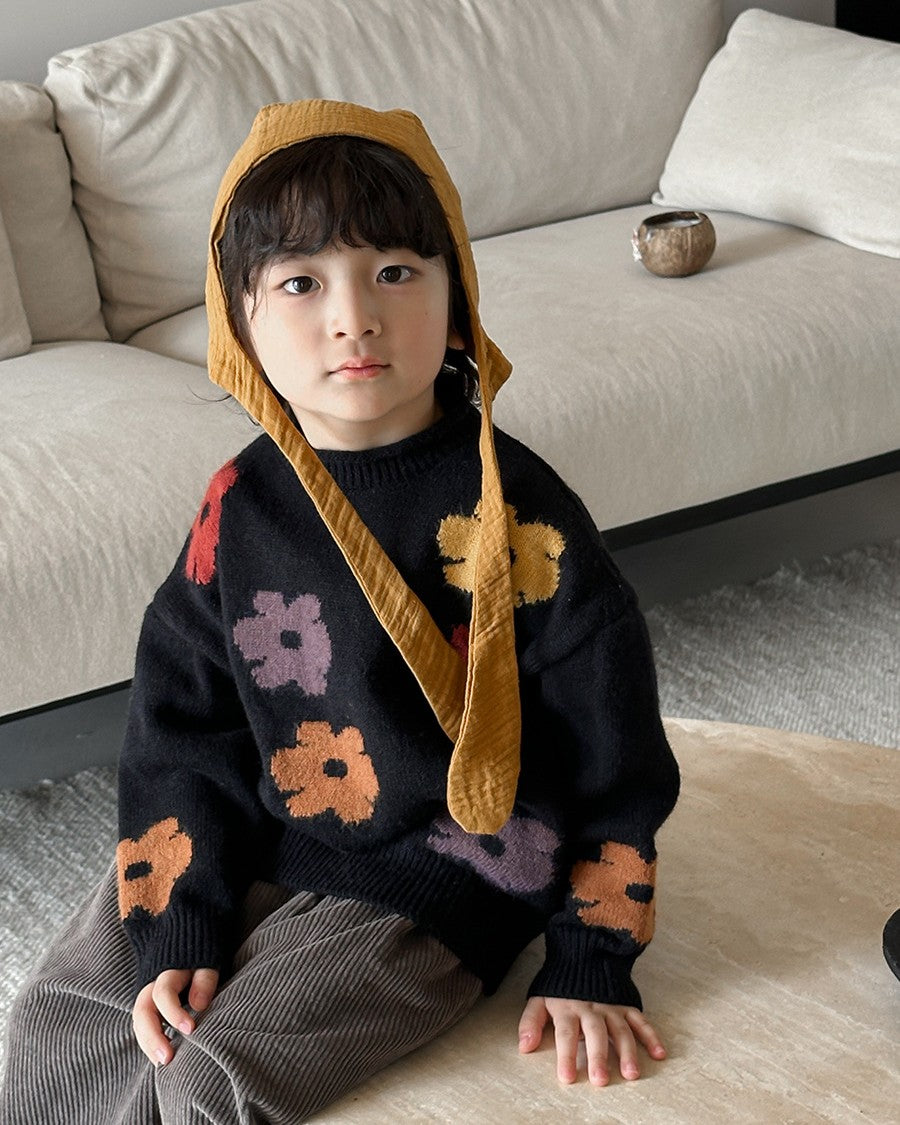 フラワージャガードニット