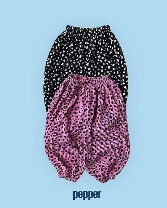 [pepper]black pink pleated joggers pants