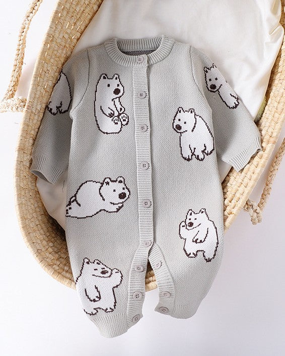 しろくまニットロンパース