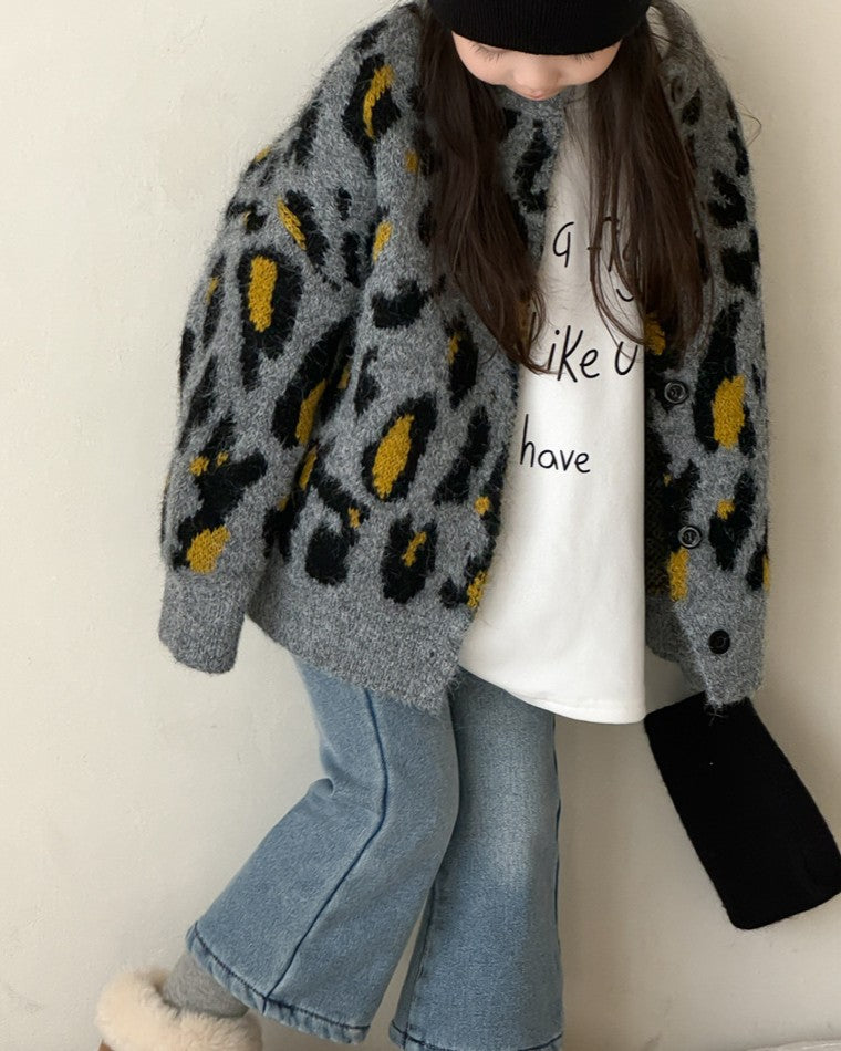 レオパードニットカーディガン