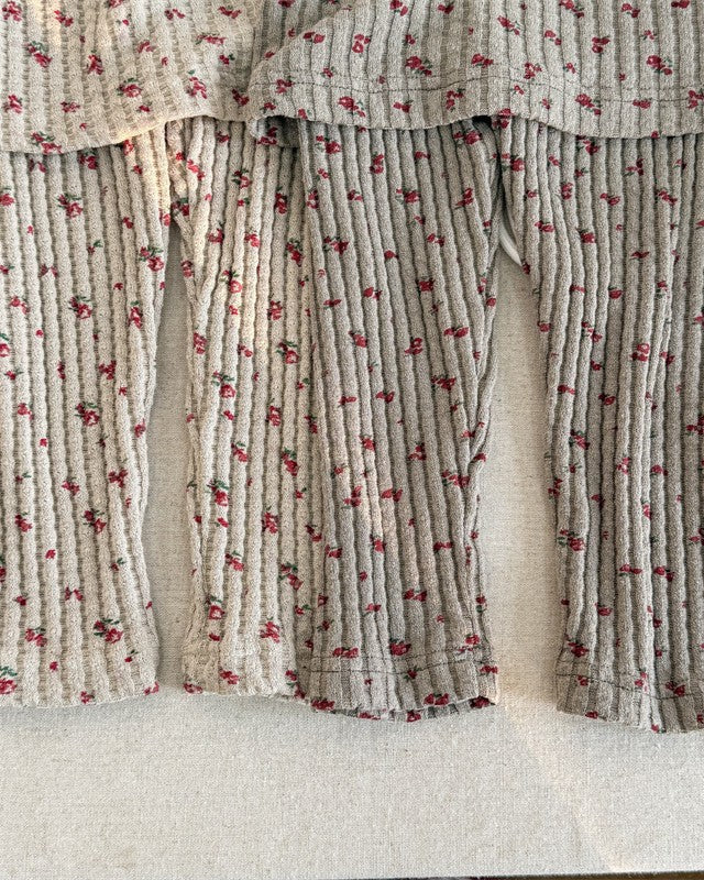 小花柄スカートリブパンツ