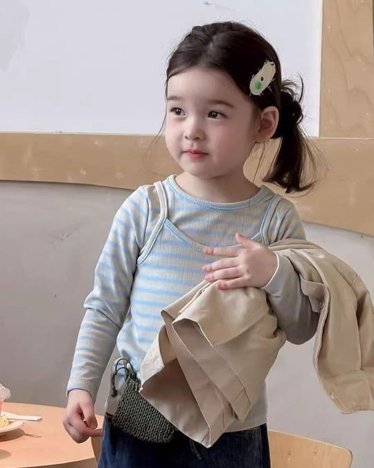 キャミレイヤードボーダートップス