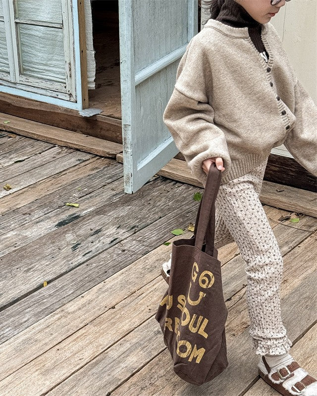 小花柄リブ裏起毛レギパン