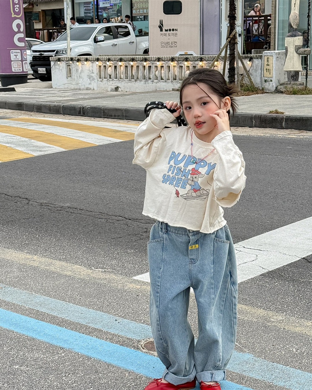 レイヤードショート丈プリントT