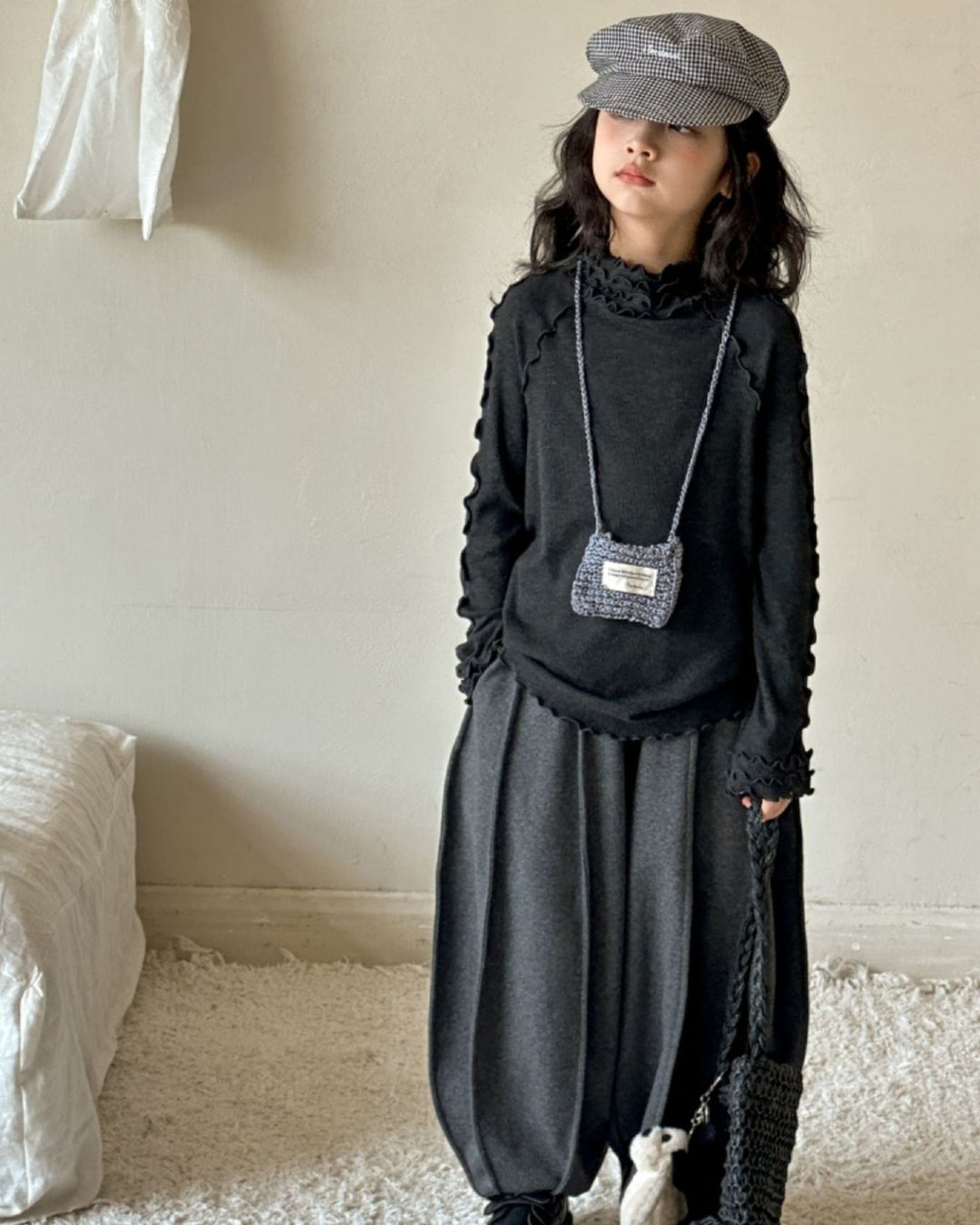 ラグランメロウリブトップス