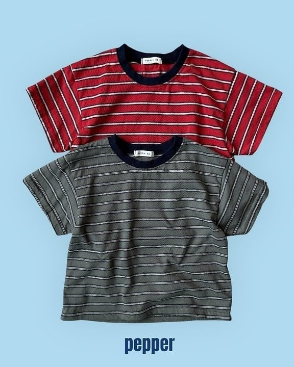 [pepper]striped short sleeve T
