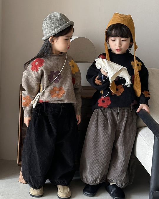 フラワージャガードニット