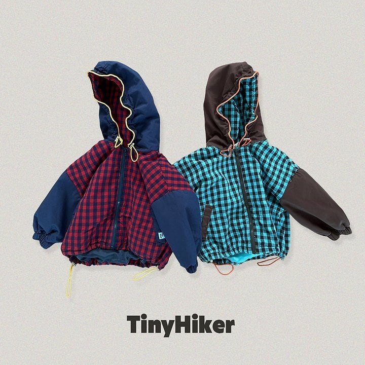 [TinyHiker]チェックフーディージャンパー