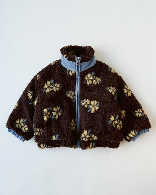 フラワーボアジップブルゾン