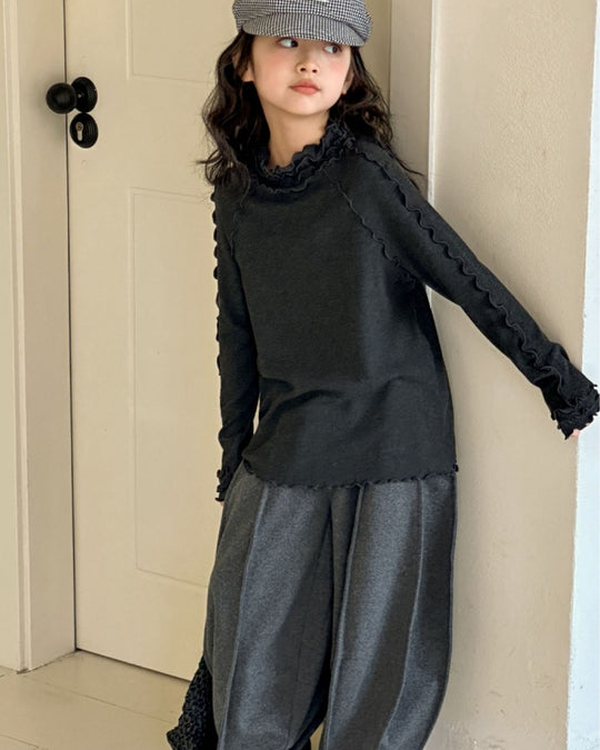 ラグランメロウリブトップス