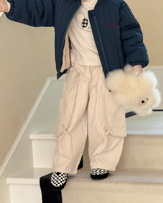 スクープポケット裏起毛ワークパンツ