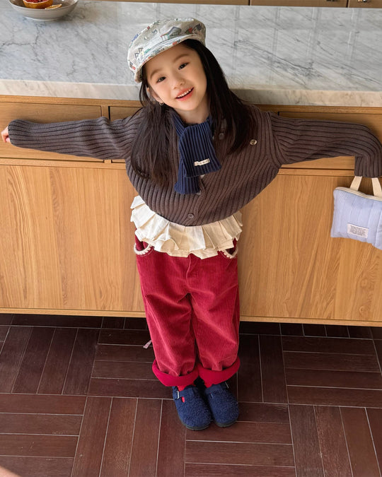 ステッチコーデュロイ裏起毛パンツ